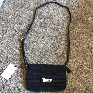 Juicy Couture Black Soft Velvet Crossbody NWT